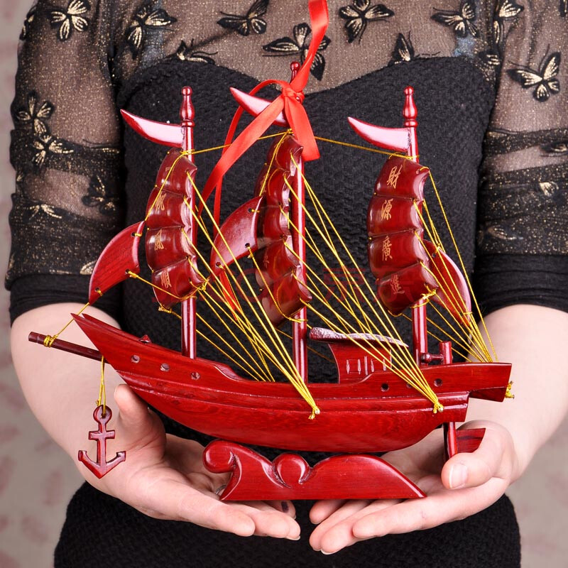 红木帆船工艺品摆件一帆风顺开业乔迁办公高档商务创意礼品 特价