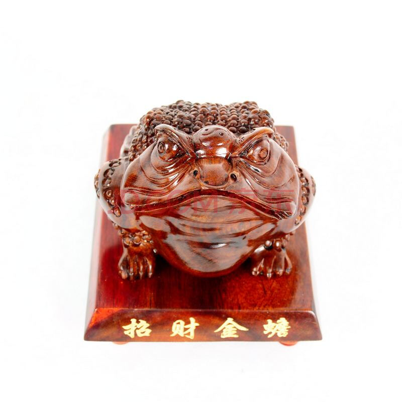 柳缘逸轩 铁梨木招财金蟾红木工艺品商务礼品 红色小号