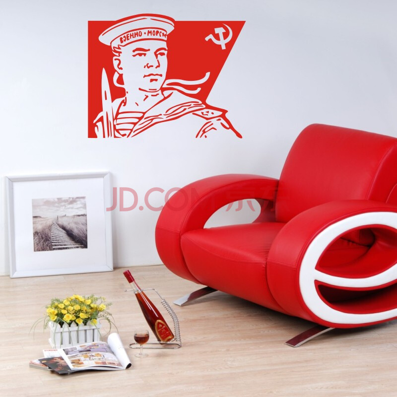 海军魂 环保红色革命客厅卧室沙发电视背景墙宜家装饰画 大规格
