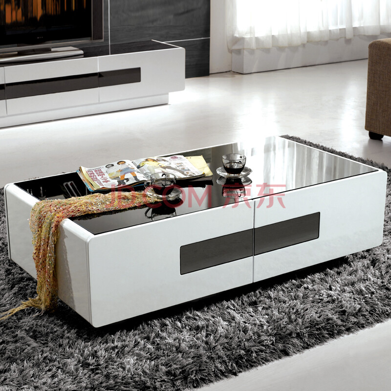 御眠坊客厅 茶几 客厅家具 钢化玻璃沙发储物茶几 茶台桌 tj889