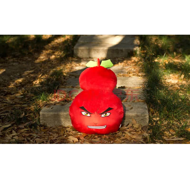 大娃抱枕2代 创意/靠垫/毛绒玩具双插口手捂功能葫芦 葫芦娃抱枕红色