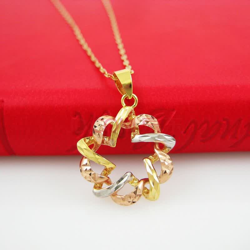 meicen美岑珠宝 18k彩金满天星愿吊坠 女 黄金项链坠 时尚百搭款k金