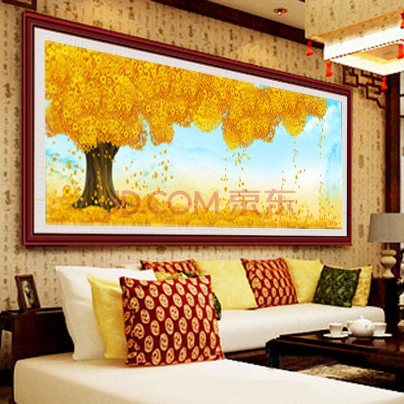 晨轩新品 摇钱树小版diy钻石画3d十字绣 客厅卧室新款风景中东圆钻