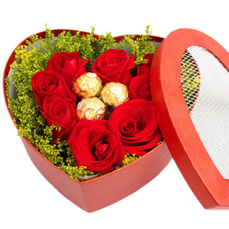 花宿名家 鲜花速递 礼盒鲜花 玫瑰礼盒 红玫瑰礼盒 巧克力礼盒 小熊