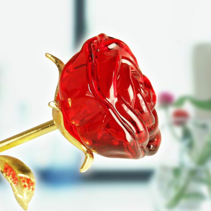 芷墨 水晶玫瑰花 情人节礼物 送女友 老婆 浪漫感动 新款镶钻珐琅生日