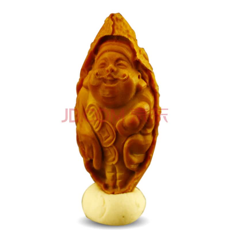 奇玩尚品 橄榄核单籽 地主 立林大师雕刻 吊坠挂饰 3.7*1.7cm