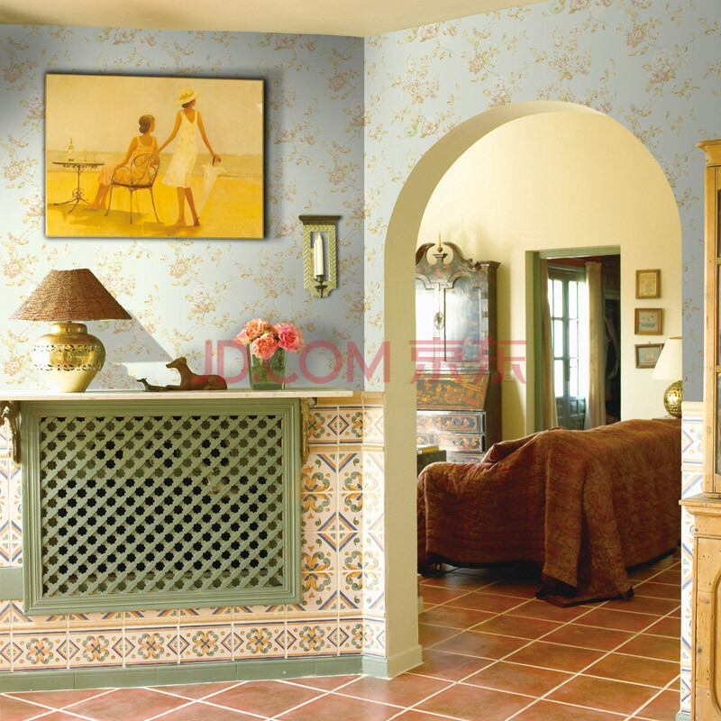 墙地面材料 壁纸 terrel estate 德诺壁纸pa120103 高档pvc清新田园