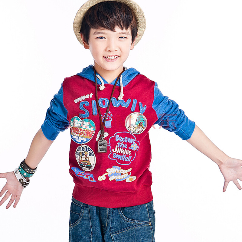 jjl kids/季季乐童装 秋季新款男童外套 bqt1116 暗红 120cm