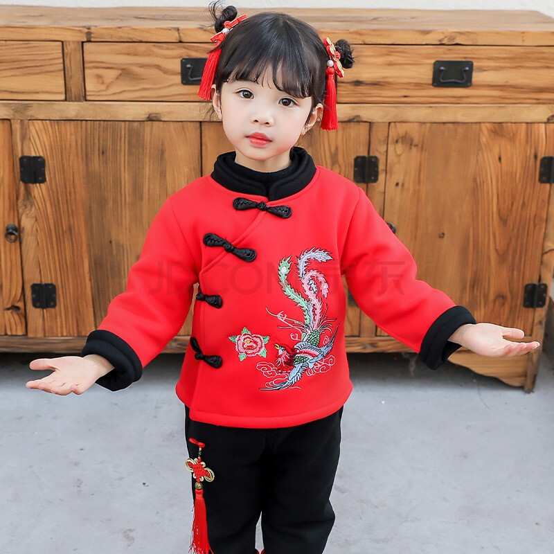 童话男童唐装冬新年装加厚中国风童装女童拜年服周岁礼服过年服宝宝装