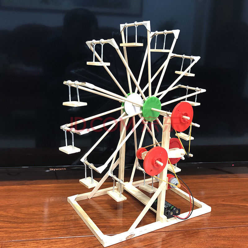 玩具雪糕棒diy手工制作模型旋转积木电动儿童一次性筷子 摩天轮 快干