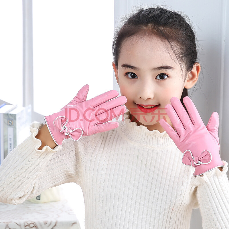 【新品上市】高品质儿童手套秋冬季天宝宝女孩女童滑雪保暖真皮五指