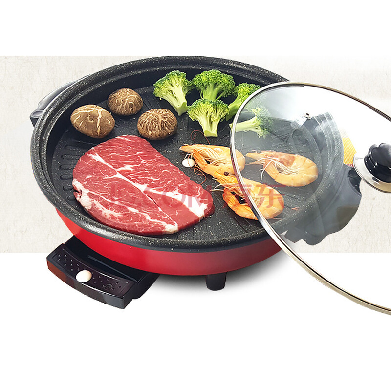 韩国烤肉锅无烟韩式插电麦饭石电烧烤炉烧烤锅不粘电烤盘
