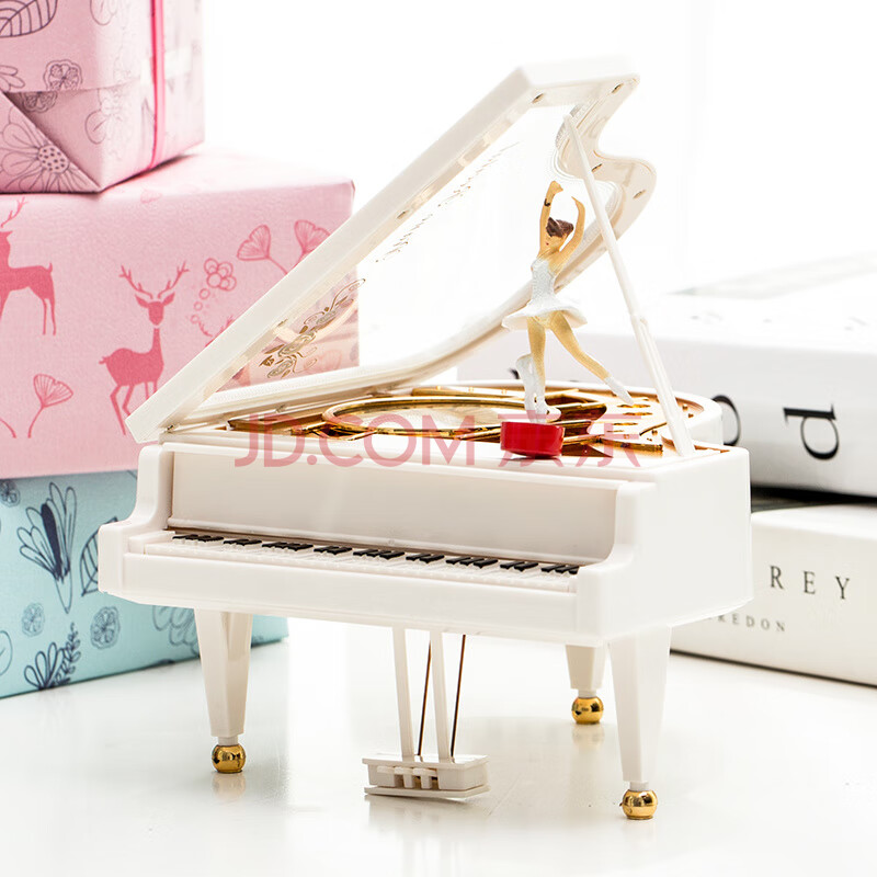 七彩闪光钢琴音乐盒八音盒摆件创意旋转跳舞小女孩生日礼物送朋友