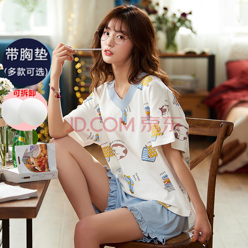 内衣 睡衣/家居服 睡衣/家居服套装 佰可衣(baiclothing) 自带有文胸