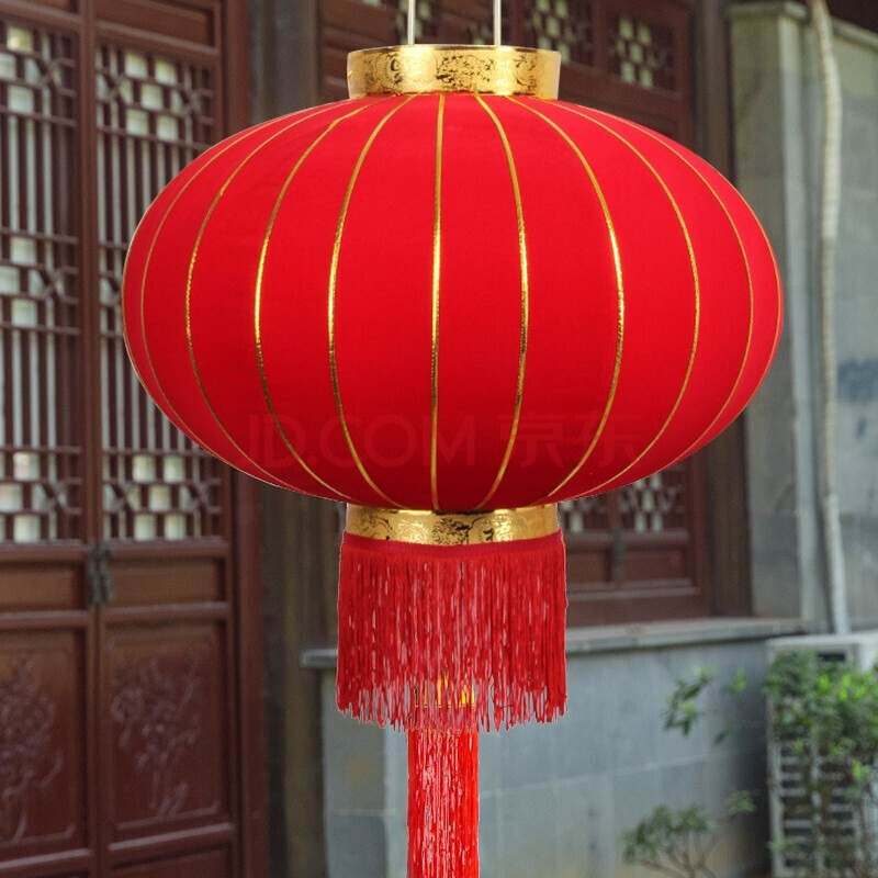 春节大红灯笼门头挂饰金边元旦日装饰品婚庆灯笼新年灯笼 80#铁口灯笼