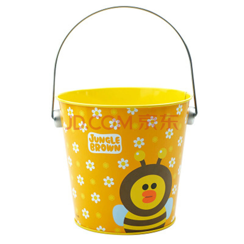 正版line friends布朗熊爆米花桶钥匙扣 丛林铁桶-蜜蜂