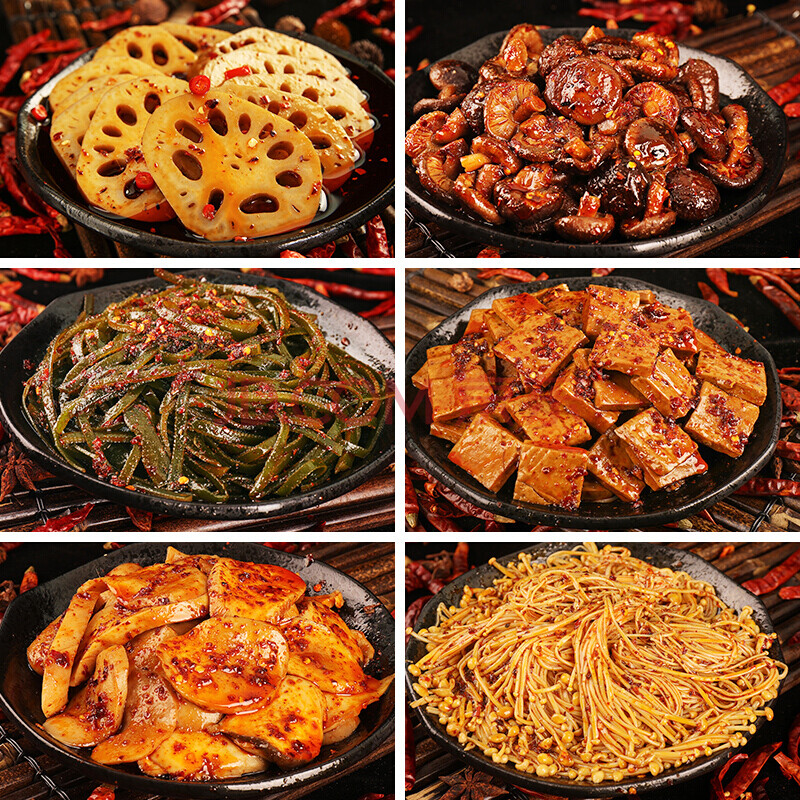 陈卤辣味零食套餐香辣好吃的卤味藕片海带熟食组合 微辣