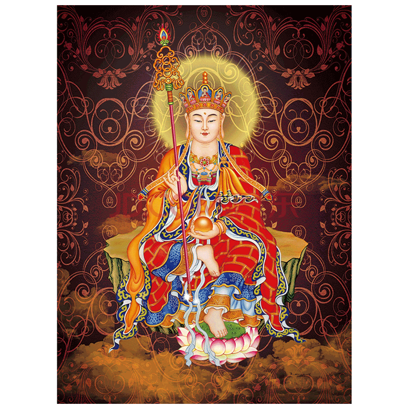 油画布无框画药师佛阿弥陀佛地藏王观音普贤文殊菩萨画像佛像挂画