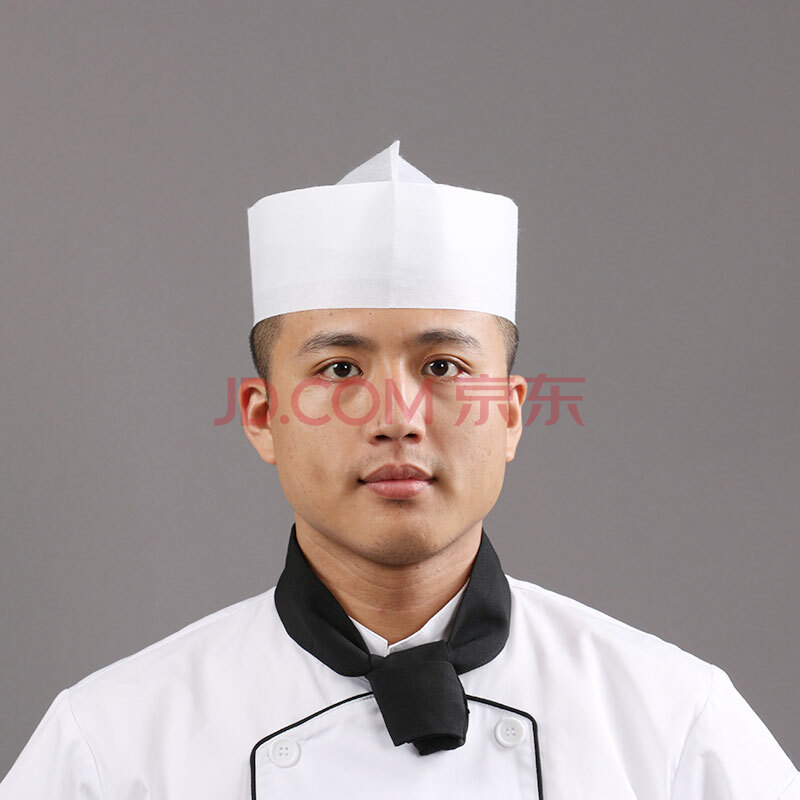 科得curta 一次性无纺布低平顶厨师帽厨工帽高8.