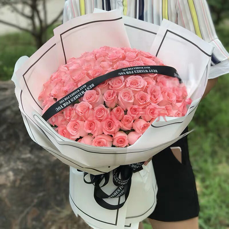 蔷薇恋鲜花速递99朵粉玫瑰花束 表白求婚生日花束 全国同城实体花店