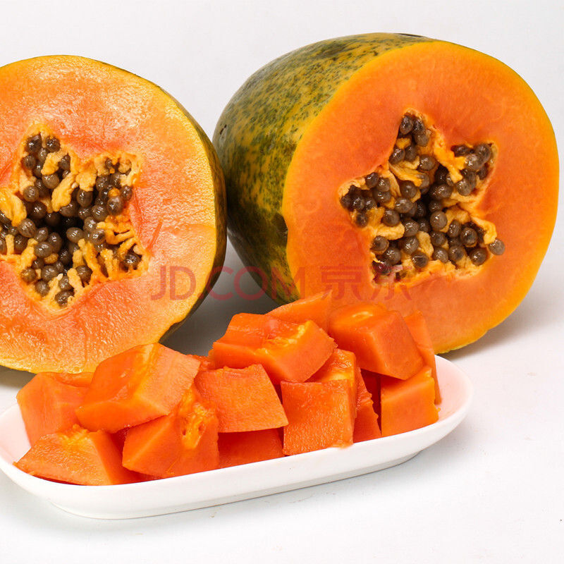 新鲜红心木瓜5斤约3个左右 水果京东生鲜 收到催熟 实惠果净重3斤