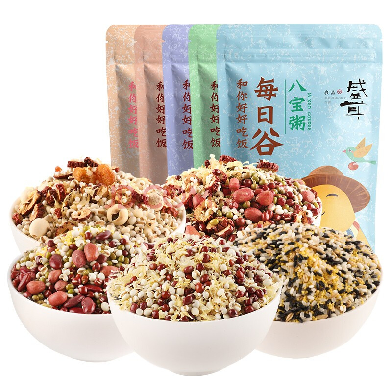 盛耳五谷杂粮组合八宝粥原材料粗粮米饭红豆薏米粥营养早餐小包装