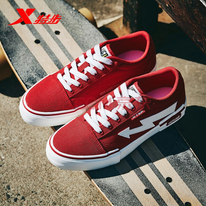 帆布鞋韩版板鞋新品运动鞋纯色潮流时尚休闲鞋女880118100018 红白 36