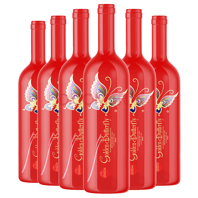 金蝴蝶法国原瓶进口红酒干红葡萄酒 red model红模干红葡萄酒750mlx6