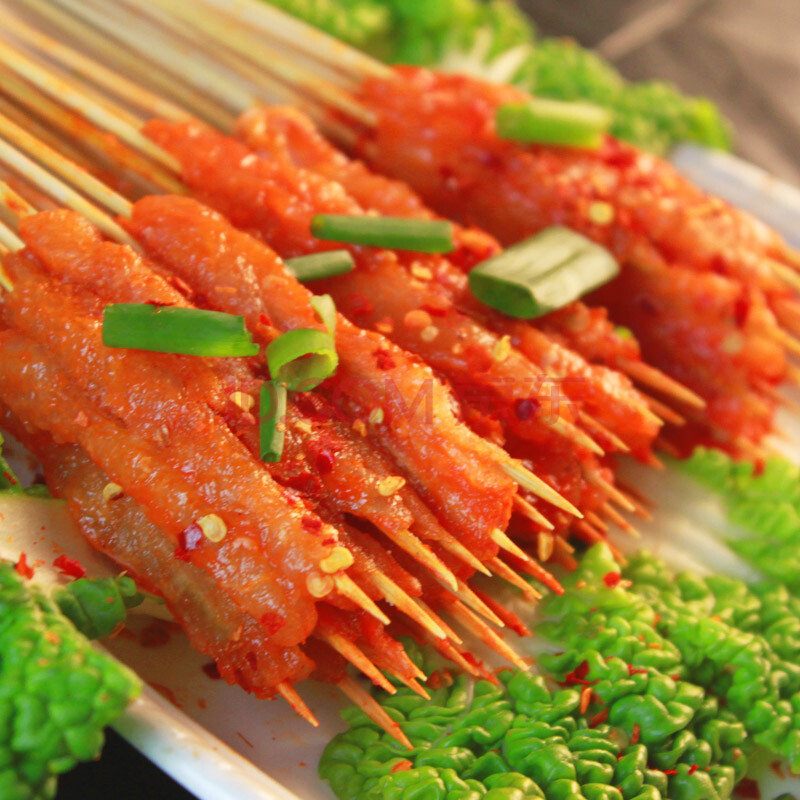 铁板猪肉串瘦肉半成品新鲜冷冻猪肉手把串100串烧烤铁板油炸食材