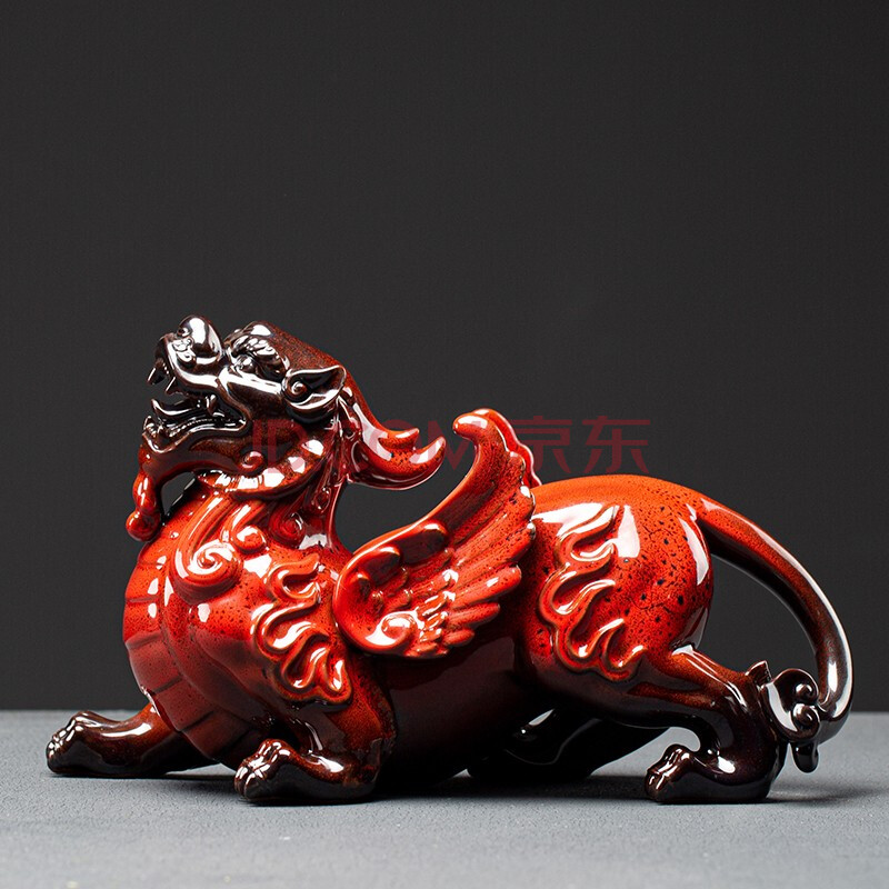 久造 创意店铺开业礼品中式陶瓷招财貔貅摆件一对客厅办公室桌面风水