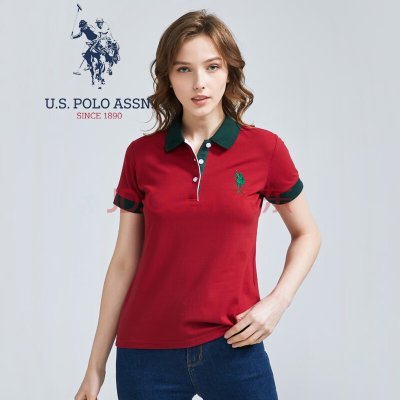 polo衫女夏季翻领运动t恤女士polo衫 红色 s【图片 价格 品牌 报价】