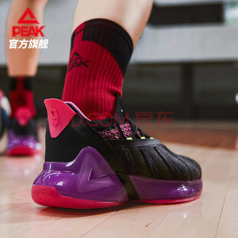 态极男子篮球鞋帕克7代实战球鞋低帮减震运动鞋 e93323a 黑色/湖人 