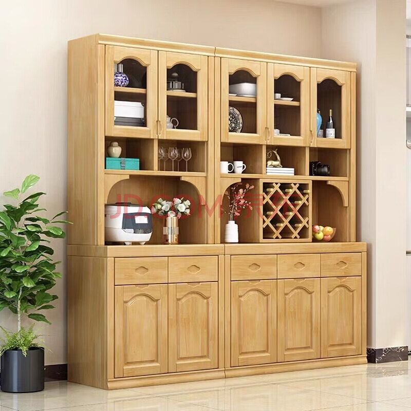 伊洛琳 中式实木客厅酒柜餐厅餐边柜现代简约储物柜厂家直销开放式储