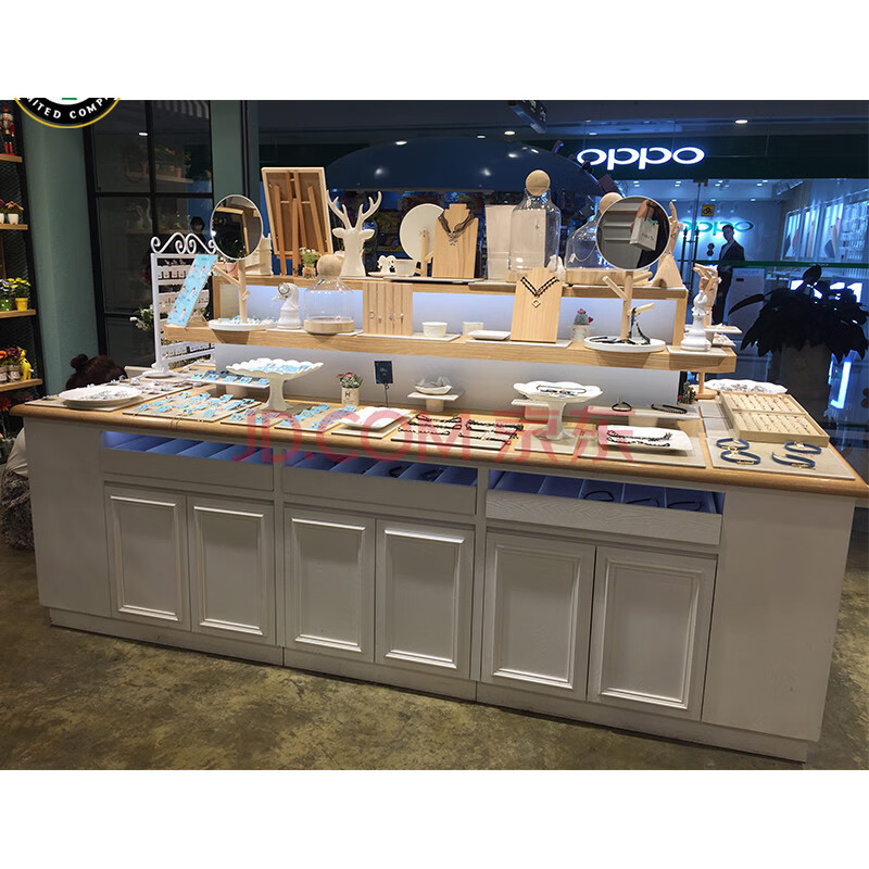 中岛柜展示柜珠宝精品店首饰台服装店中岛柜化妆品饰品展示柜 200*100