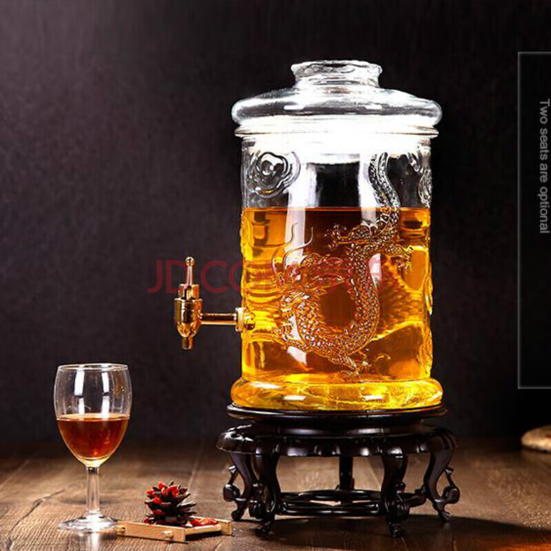 双龙加厚泡酒玻璃瓶10斤酿酒药酒瓶泡酒瓶带龙头酒坛子玻璃泡酒罐 10