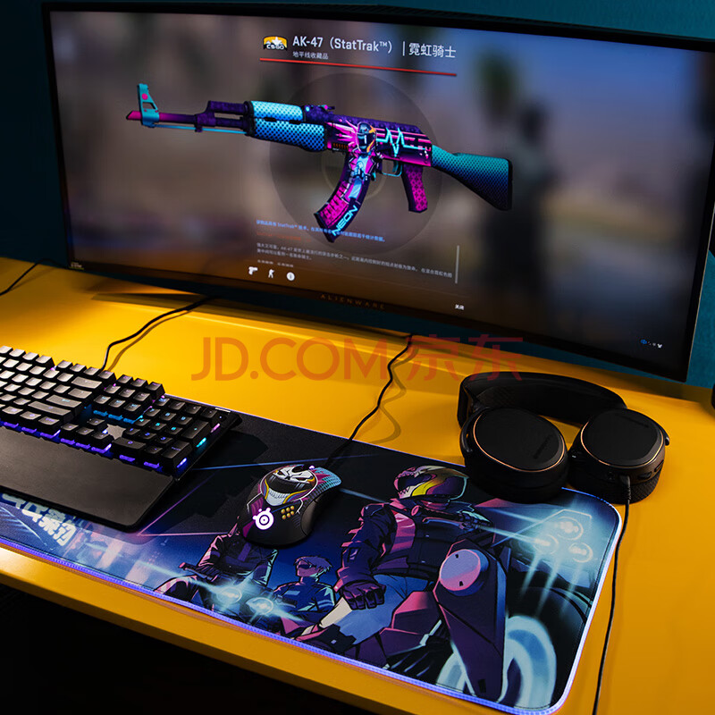 prism cloth xl csgo 霓虹騎士定製版 rgb 燈效遊戲鼠標墊