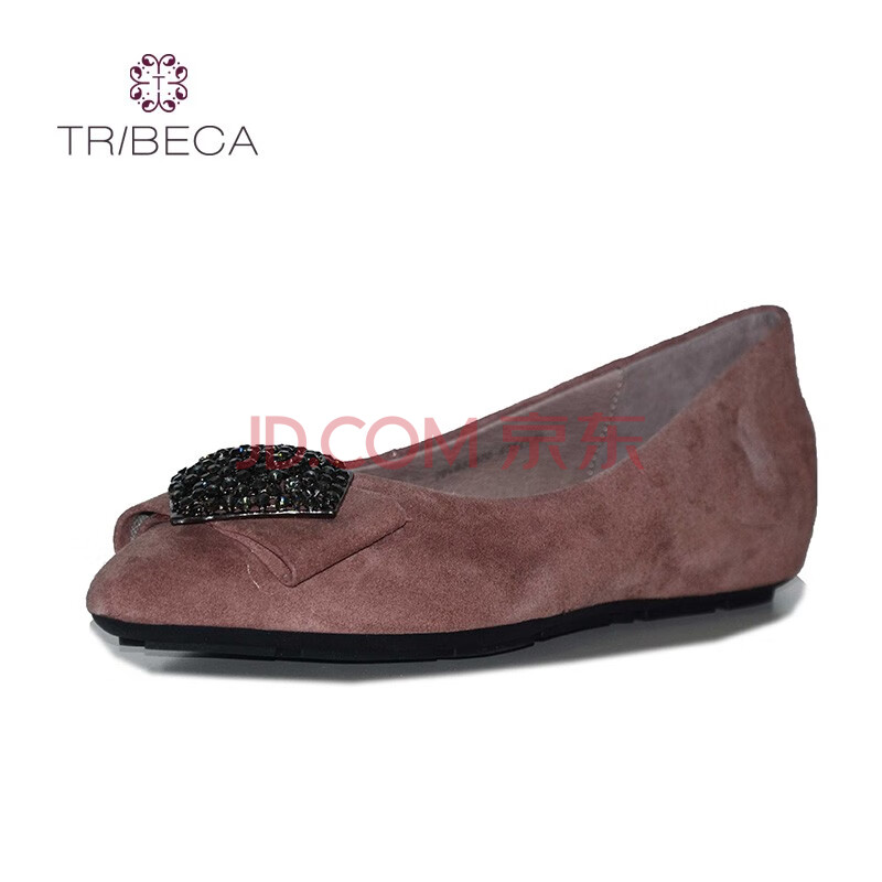 tribeca/翠贝卡20vb52870 新款时尚箭头水钻平底单鞋 豆沙 35