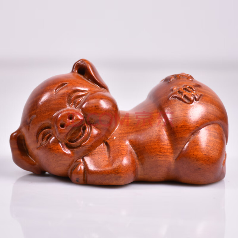 太吉良木花梨木木雕生肖猪全套摆件客厅发财福装饰工艺品招财实木红木
