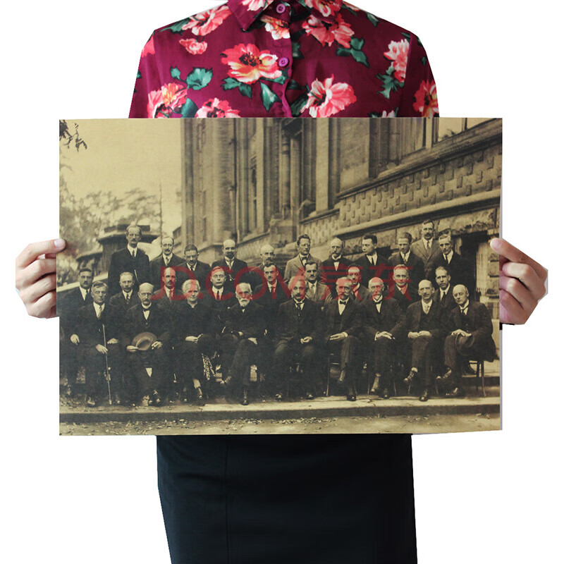 怀旧电影人物海报牛皮纸酒吧咖啡厅宿舍墙壁装饰画墙纸 索尔维会议 51