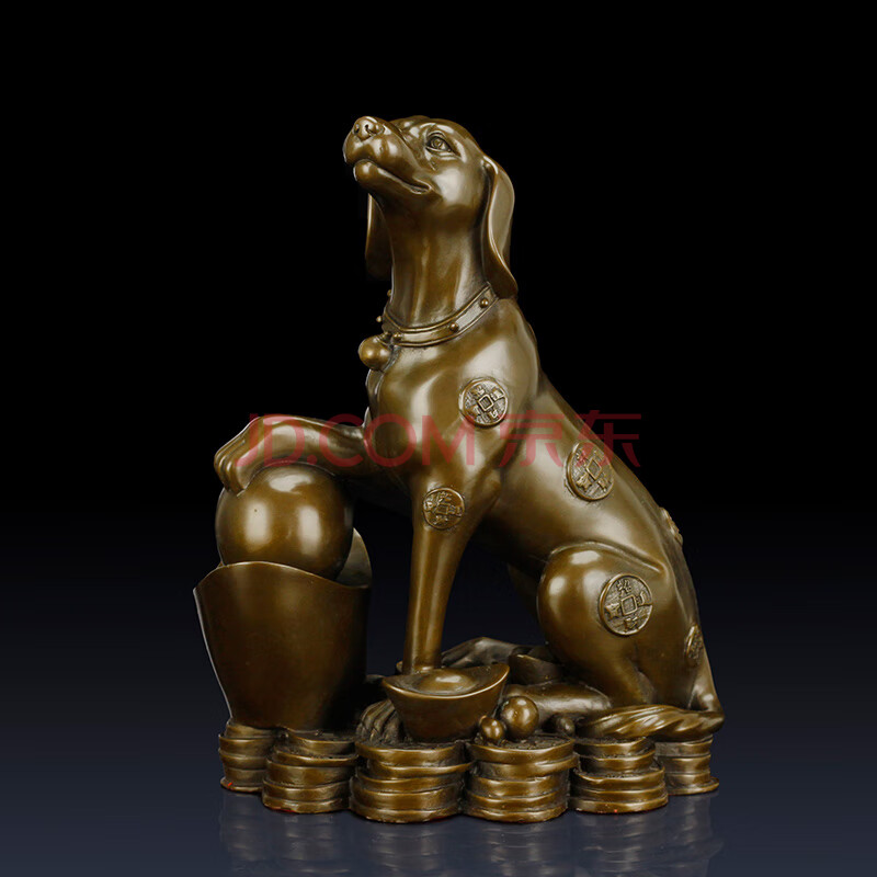纯铜狗招财狗工艺品家居客厅装饰品生肖狗摆件旺财旺家乔迁礼品狗