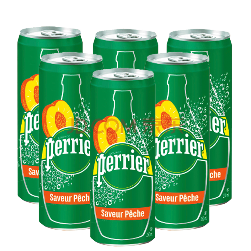 进口饮用水易拉罐装 巴黎水250ml*15听桃子味易拉罐 听装