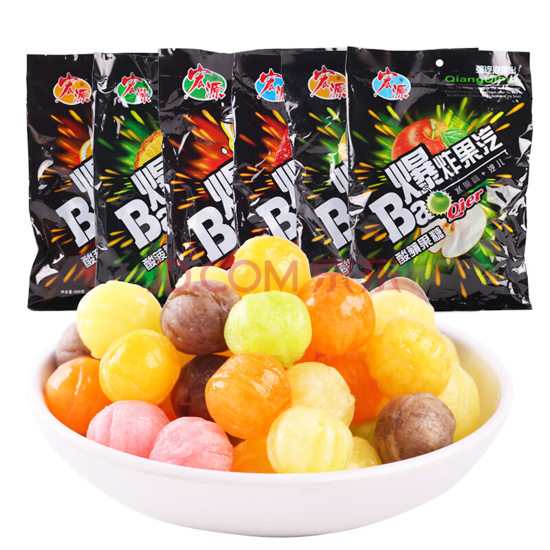 宏源爆炸果汽糖 草莓味3袋