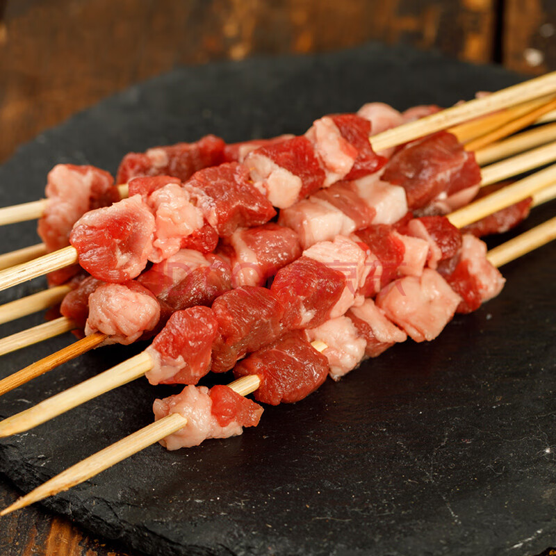 内蒙古羔羊羊肉串60串家庭装新鲜羊后腿肉串半成品炭烤烧烤食材