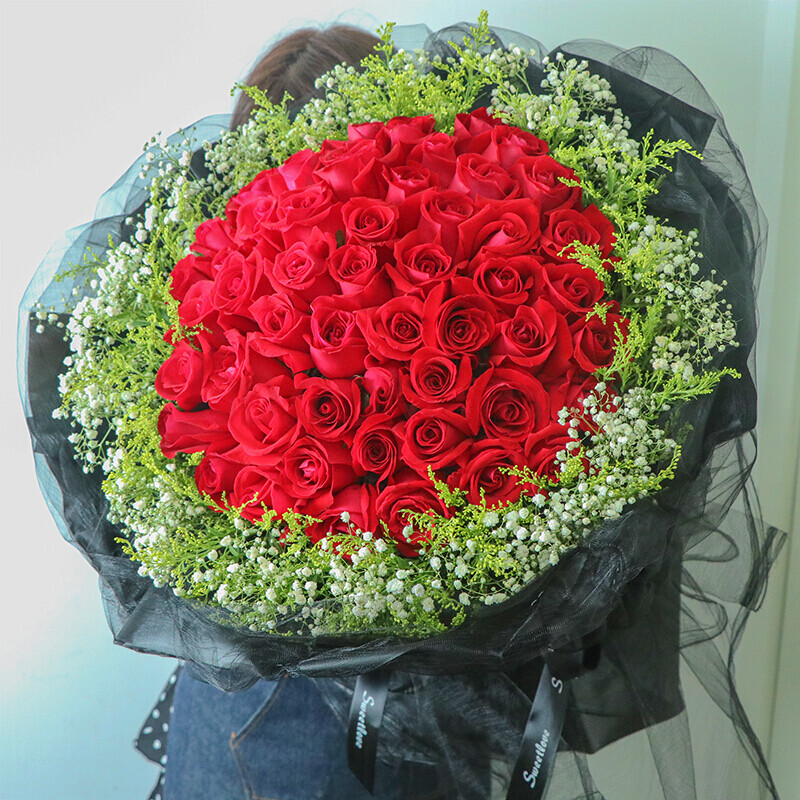 花学家 鲜花速递红玫瑰花束礼盒送女友生日礼物预定同城鲜花配送女生