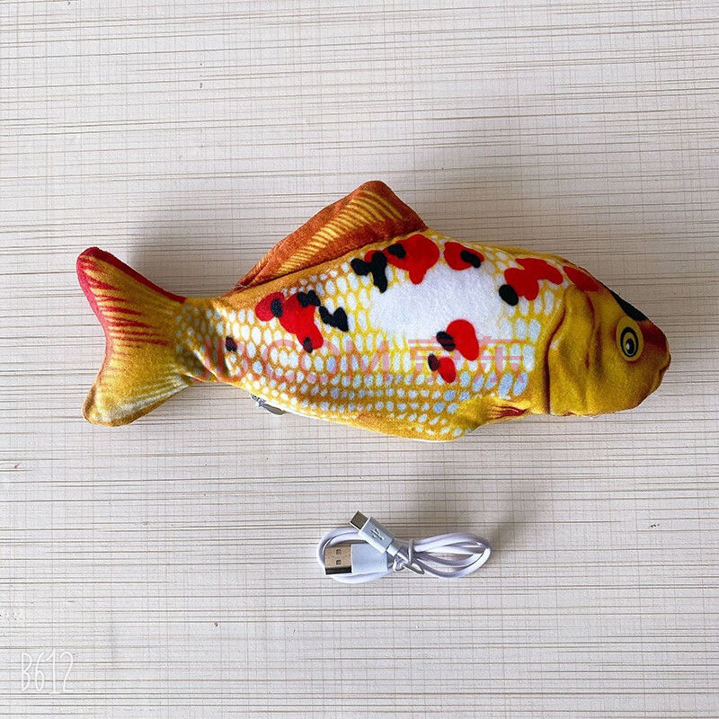 网红会动的玩具鱼摇摆鱼仿真电动游泳抖音同款鱼假鱼充电逗猫玩偶