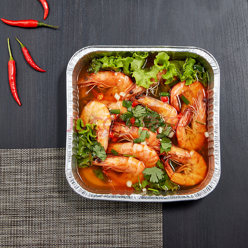 京东京造 锡纸盒外卖烧烤打包盒 一次性餐盒20.5cm*20