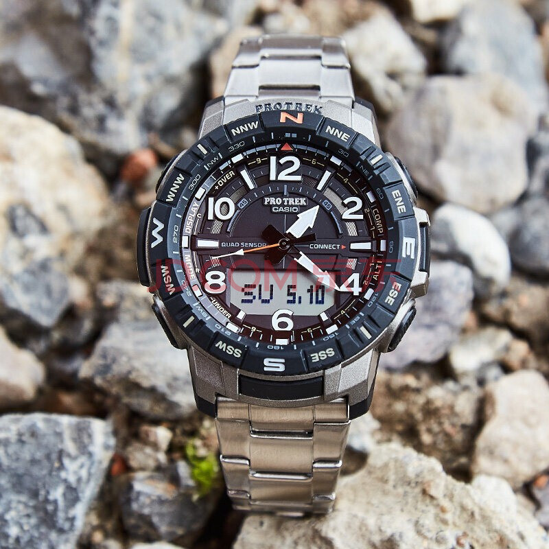 卡西欧(casio)手表 protrek登山系列户外蓝牙连接四重感应计步多功能