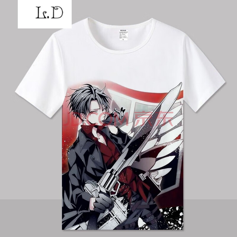 进击的巨人t恤 自由之翼调查 兵长短袖衣服动漫周边男女三笠艾伦 17