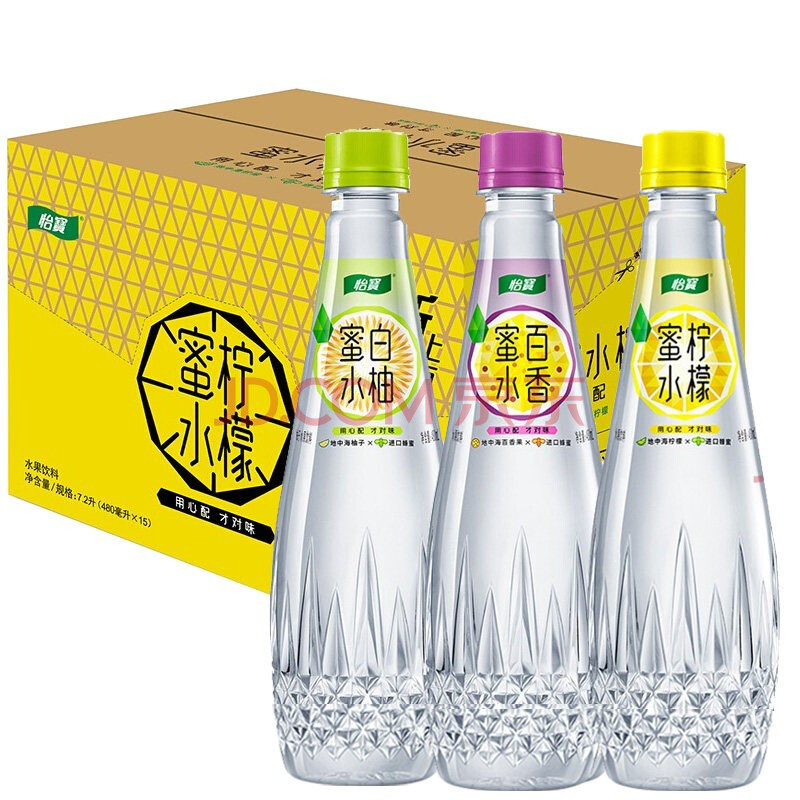 怡宝蜜水百香果柠檬白柚蜜水480ml*15瓶整箱装果味饮料饮品 蜜水白柚