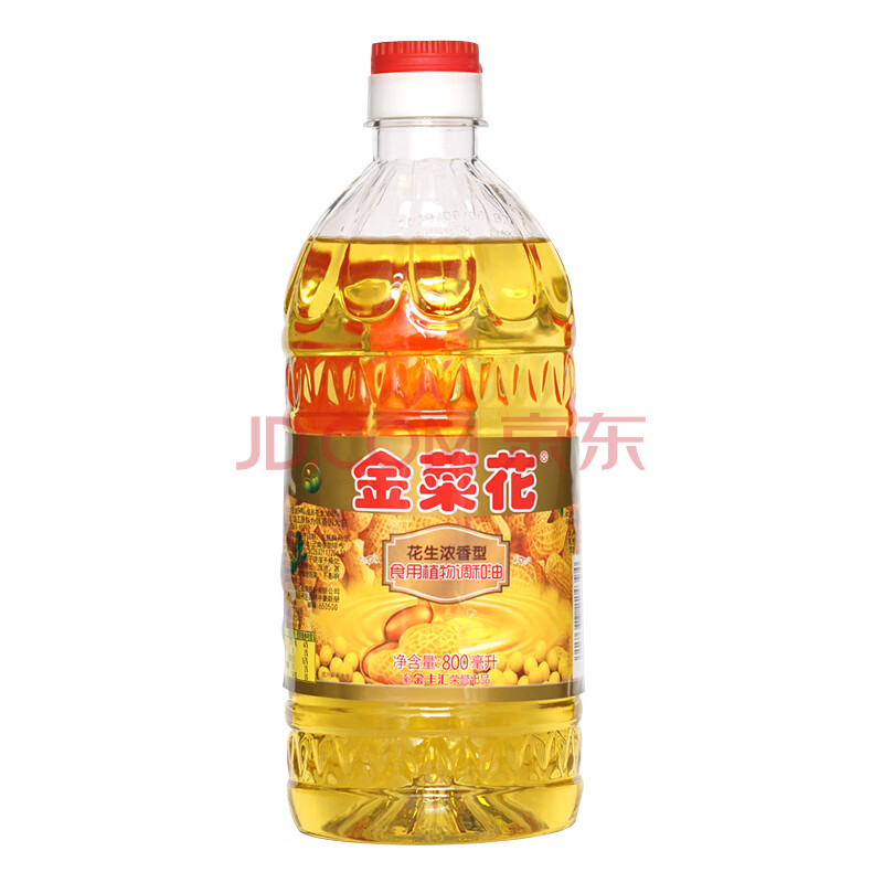 金菜花花生浓香型食用植物调和油 大豆油花生油食用调和油800ml 不